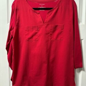 Van Huesan Red Blouse 3/4 Sleeve